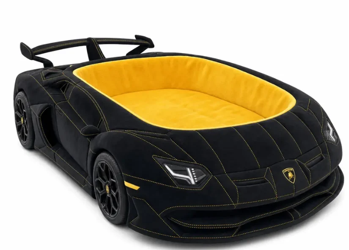 Cama para perro Lamborghini Aventador - Negra y Amarilla